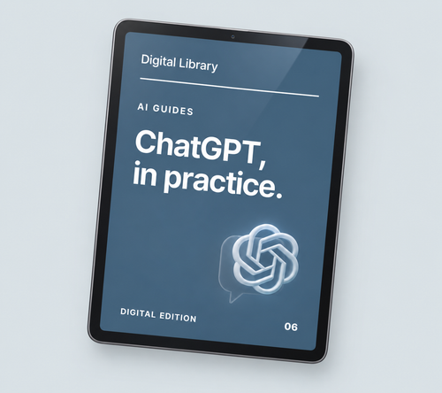 ChatGPT, in practice. — Digital Library guide displayed on a tablet