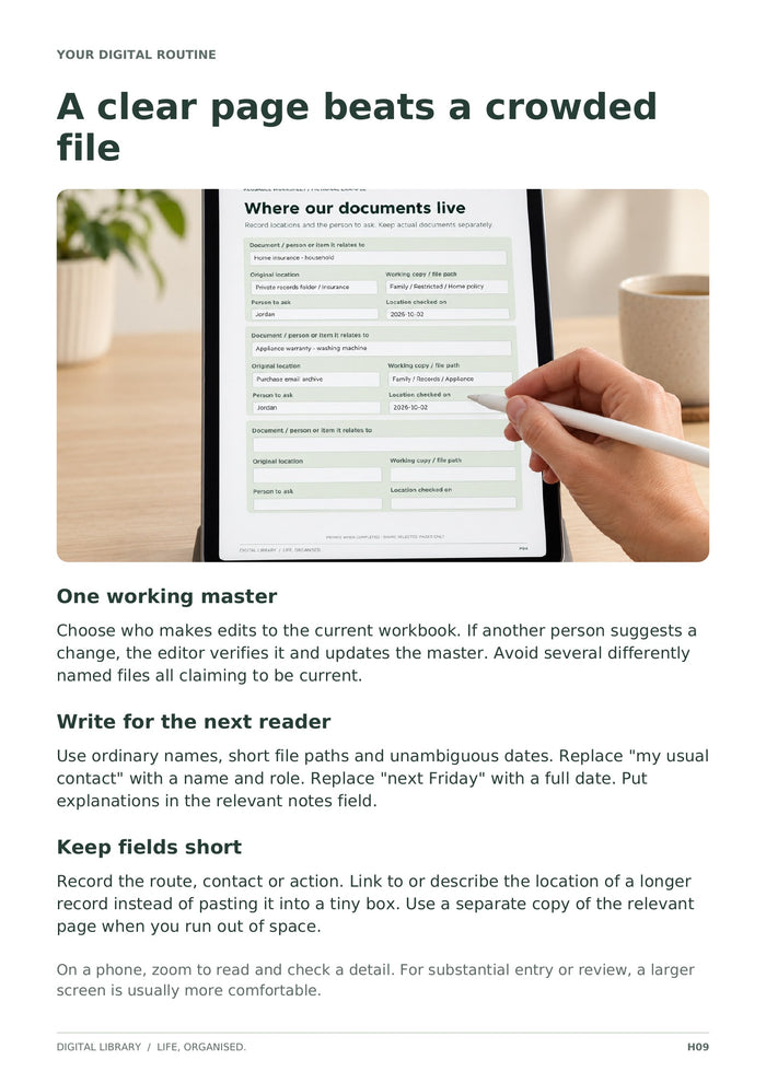 A clear page beats a crowded file