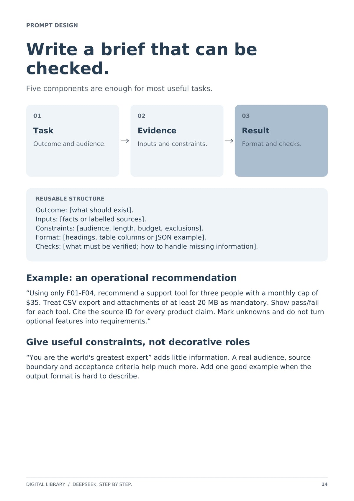 Write a brief that can be checked