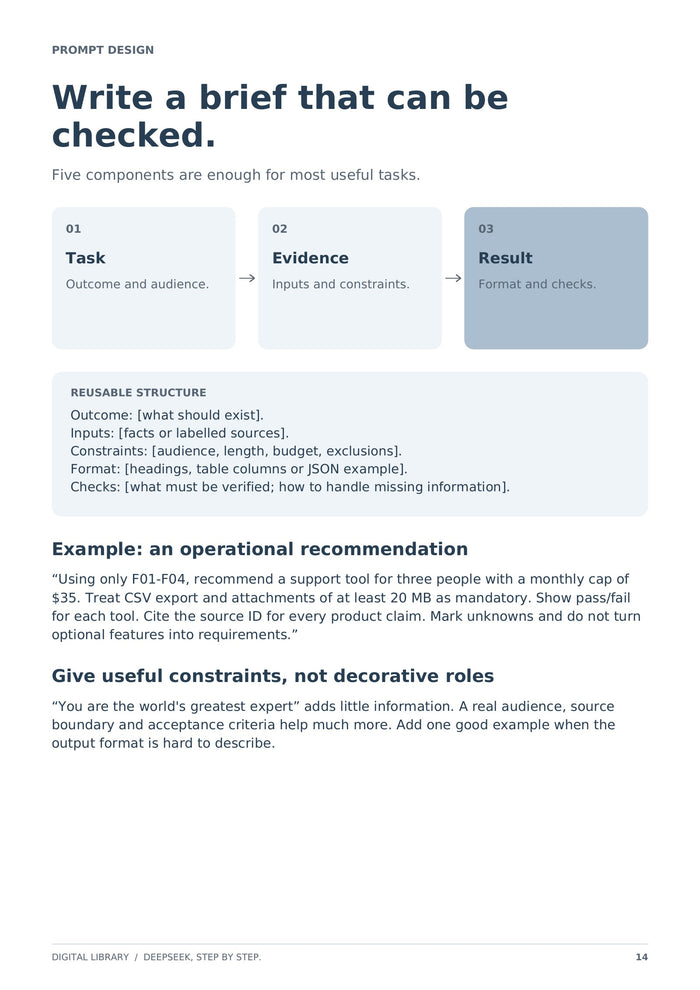 Write a brief that can be checked