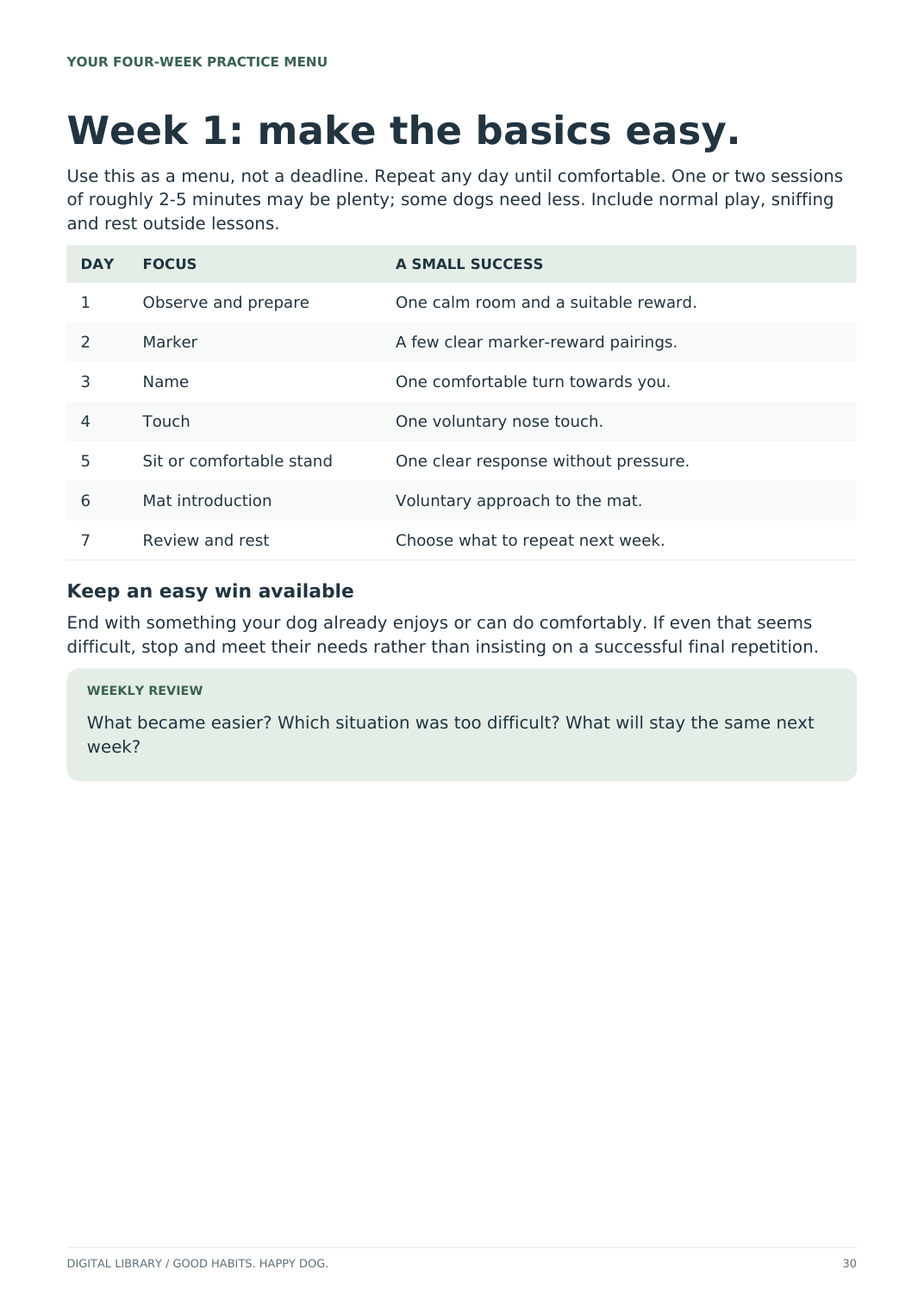 Week 1: make the basics easy